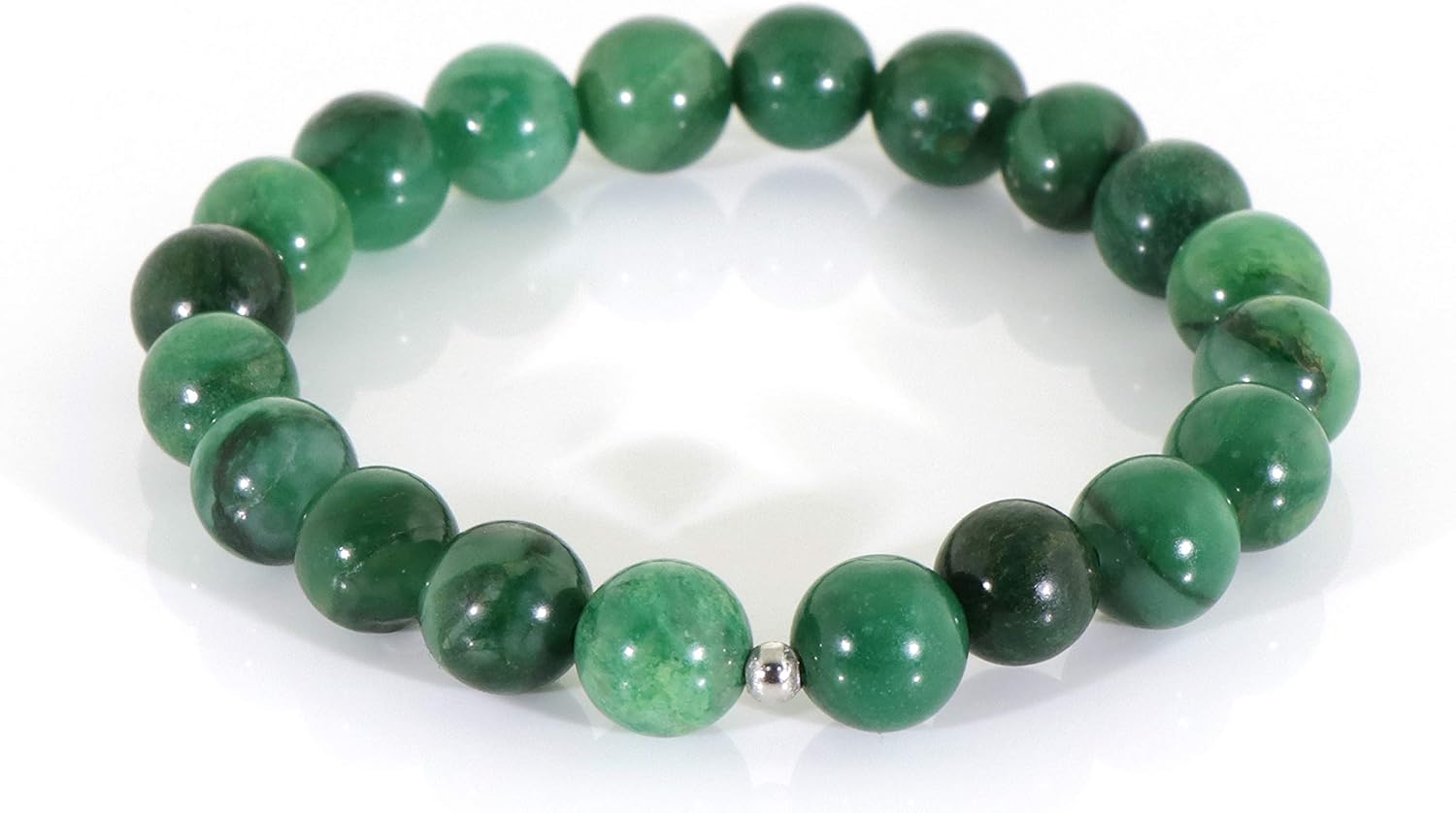 NirvanaIN Genuine African Jade Beads Bracelet, Jade Beads Bracelet, African Jade Gemstone Jewelry, Jade Gemstone Stretch Bracelet, Beaded Bracelet