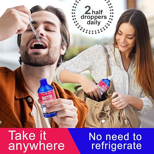 Miniatura 5 de BIOTINA líquida vegana con sílice procolágeno 12,500mcg. Apoya un cabello saludable, piel brillante, uñas fuertes. Aumenta la energía. Para hombres