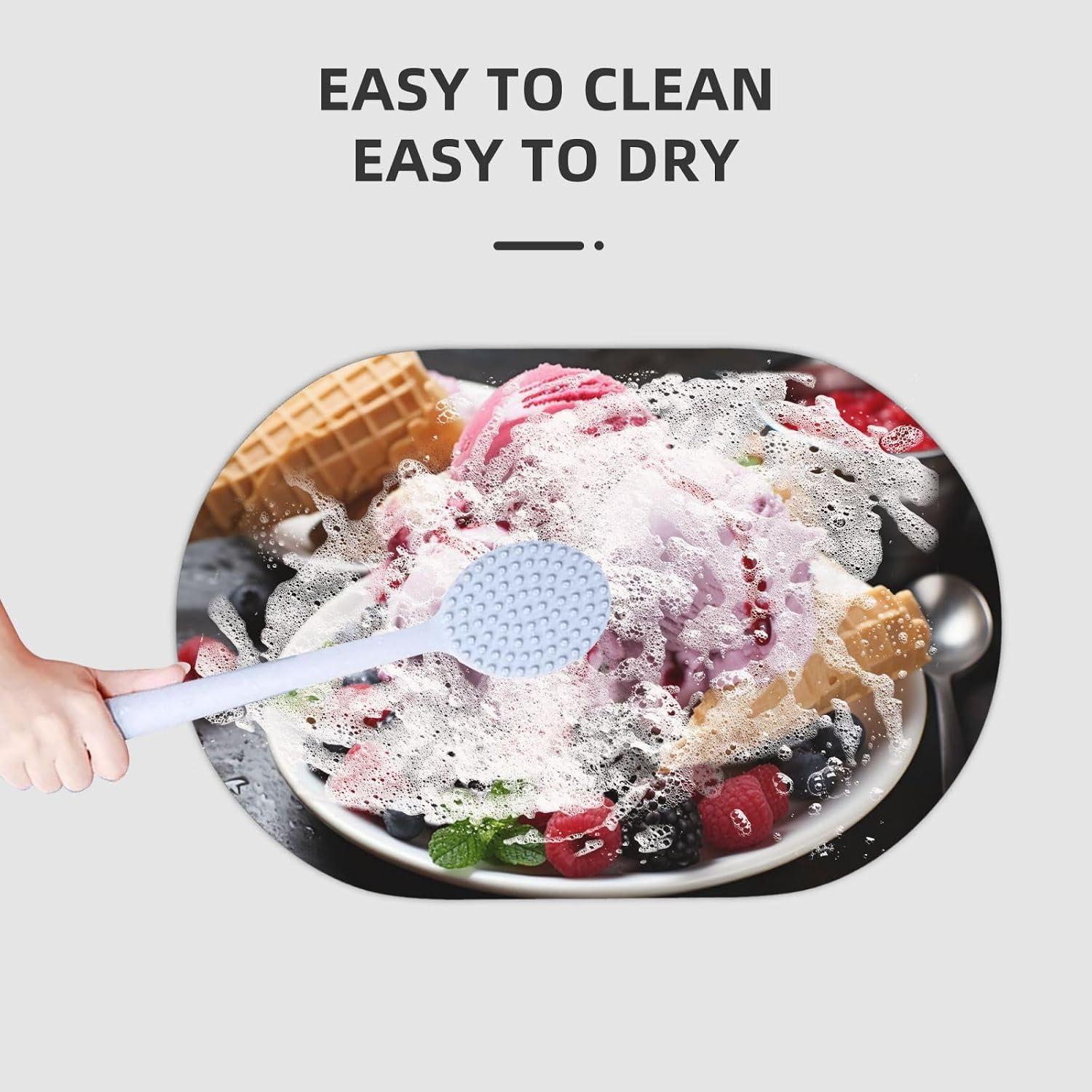 Raspberry Ice Cream Diatomaceous Earth Bath Mat Soft Bathtub Mat Rugs Non Slip-Super Absorbent Bathroom Floor Mat Quick Dry Diatomaceous Bath Mats for Bathroom 23.6 X 15.7 Inches