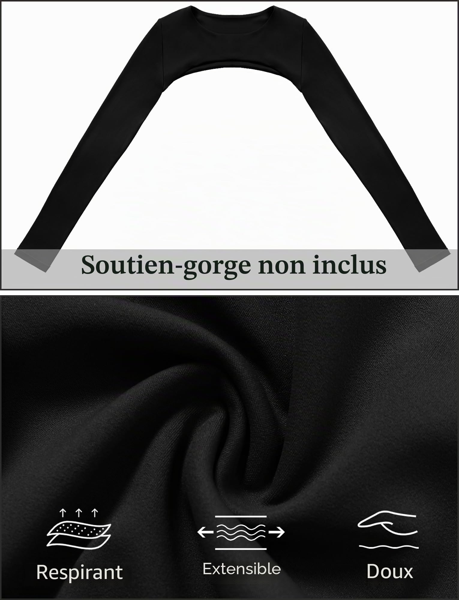 Femmes Vêtements de Yoga Crop Top,Séchage Rapide Haut de Sport,T-Shirt Femme Slim Moulant à Manches,Yoga Vêtements de Sport Trou du Pouce Slim T-Shirt,S-XL