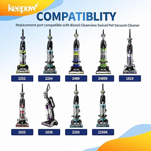 Miniatura 2 de KEEPOW Piezas de repuesto compatibles con aspiradora giratoria Bissell Cleanview para mascotas 2252 2254 2486 2489 22543 24899 1327 1333, 1 rollo de