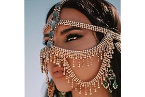 Crystal Bridal Face Chain Rhinestone Hair Jewelry for Festival Party Club