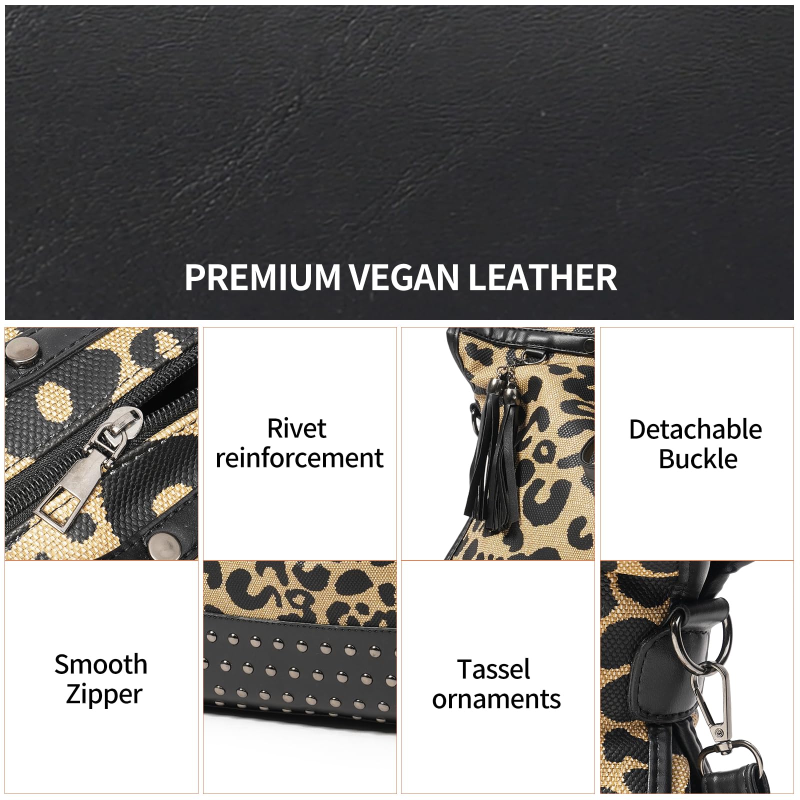GAEKEAO Borsa Tracolla Donna Grande, Tote Motivo Leopardo Grande Capacità, Spallaccio Regolabile, Tote Bag Elegante Versatile Per Lavoro