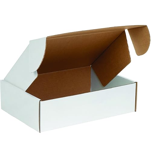 Boxes Fast BFMFL16124 Sobres de cartón de literatura de lujo, 16 x 12 x 4 pulgadas, cajas de envío troqueladas corrugadas, cajas de correo blancas