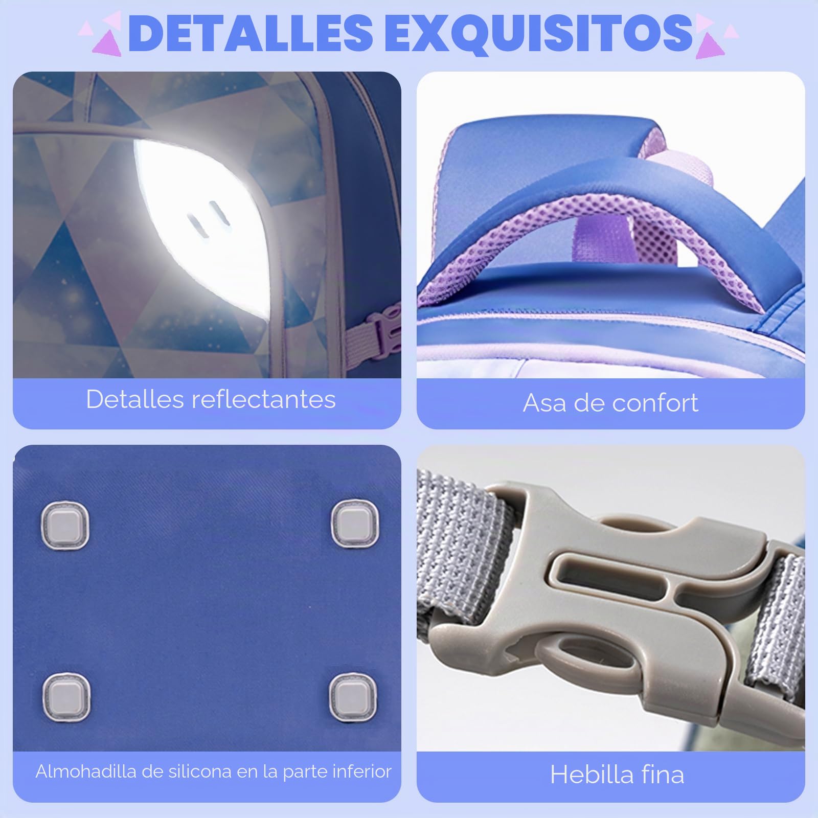 Amythe Mochila Escolar Adolescentes Niñas 8 a 15 Años Joven 46L, Azul Claro