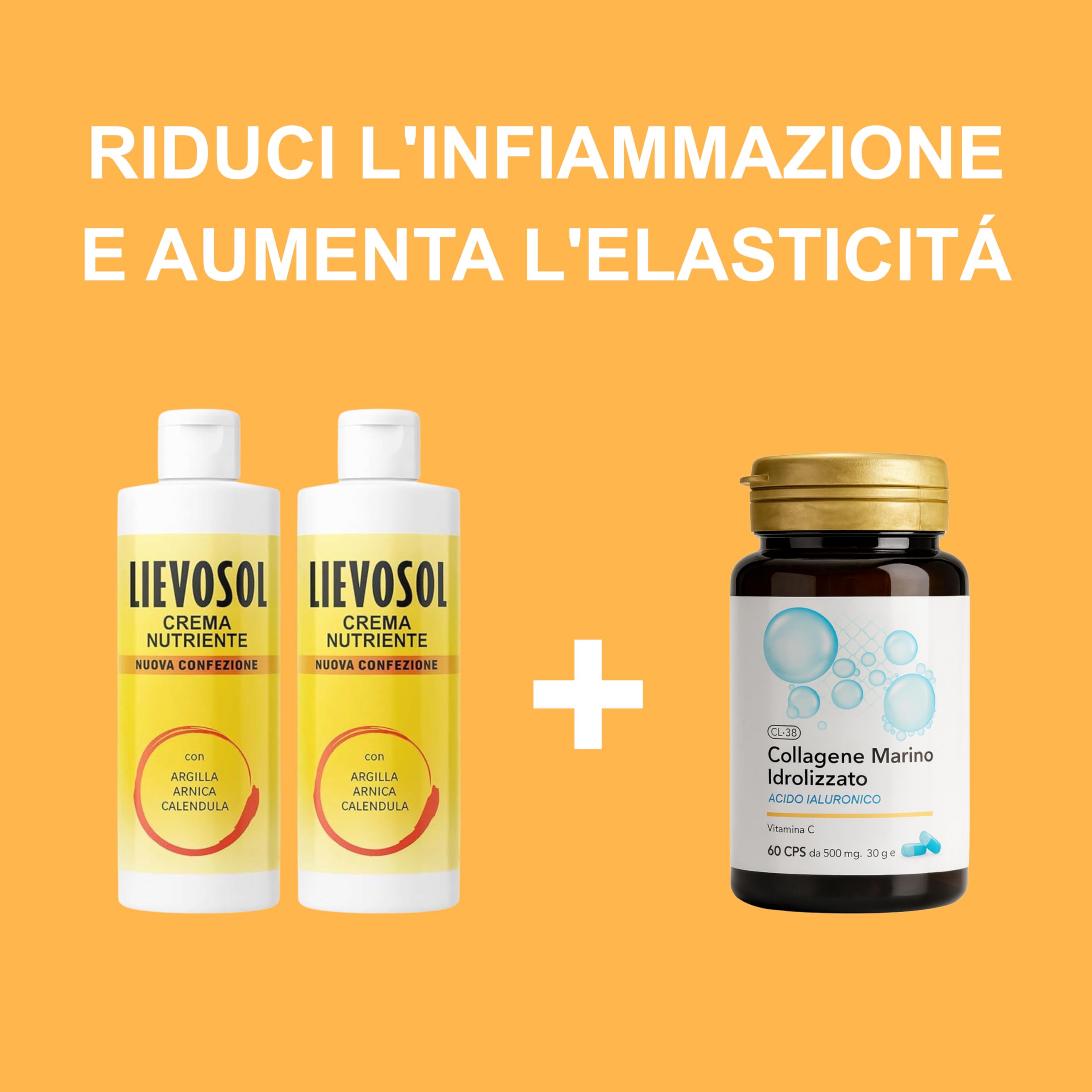 Collagene Marino e Acido Ialuronico + Crema Arnica, 200ml | Trattamento Antiage, Sollievo Muscolare, Elasticità della Pelle, Circolazione, Formula Naturale