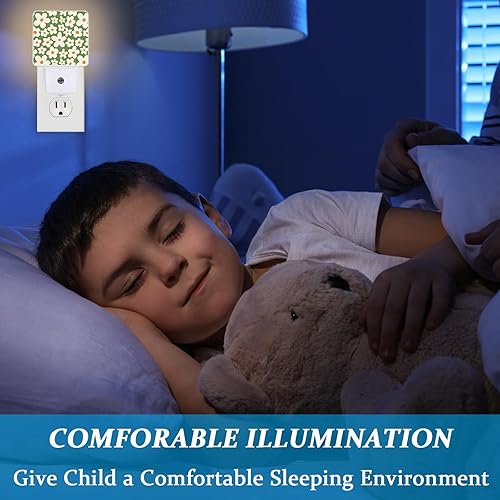 Miniatura 4 de Luz nocturna retro de los años 70, lámpara nocturna retro de flores de margaritas con sensor de atardecer a amanecer, lámpara LED de 0.5 W de