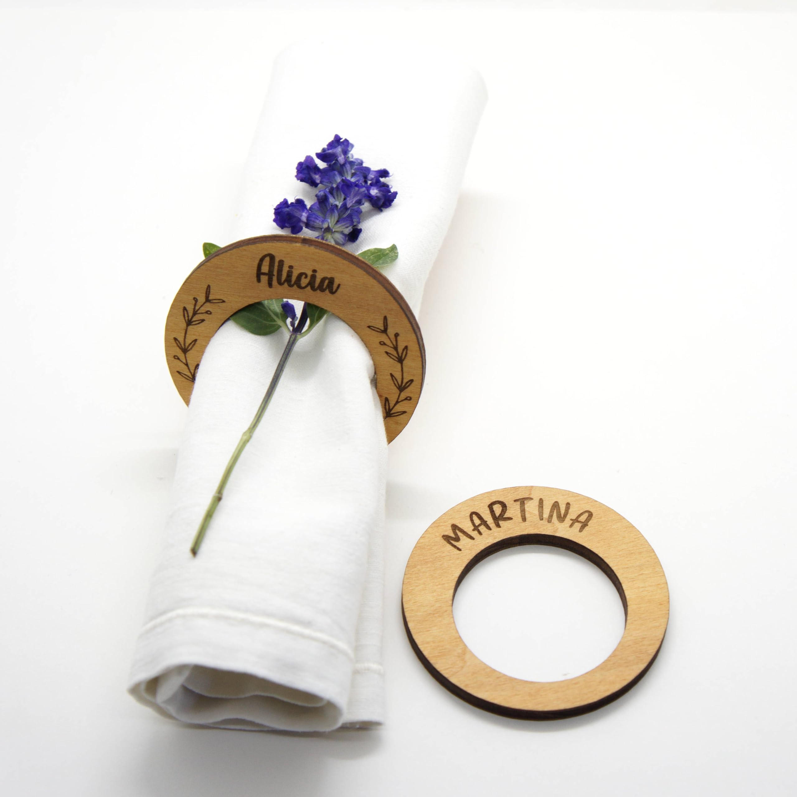 Servilletero marcasitios personalizado de madera para bodas, bautizos, comuniones, fiestas, eventos,...
