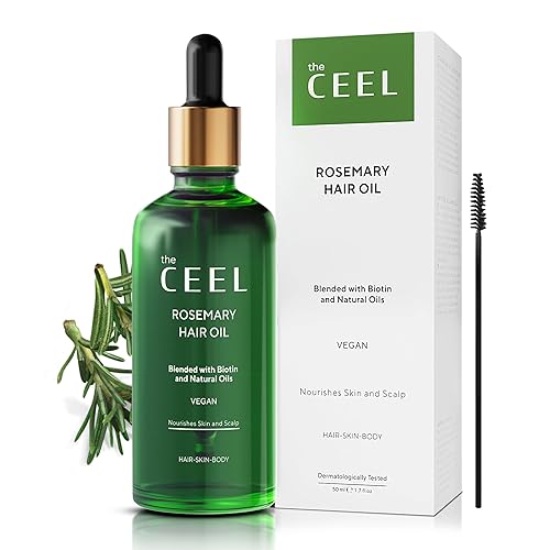 The Ceel Aceite de romero para el crecimiento del cabello con gotero, fórmula vegana nutritiva y fortalecedora para cabello dañado, picazón en el