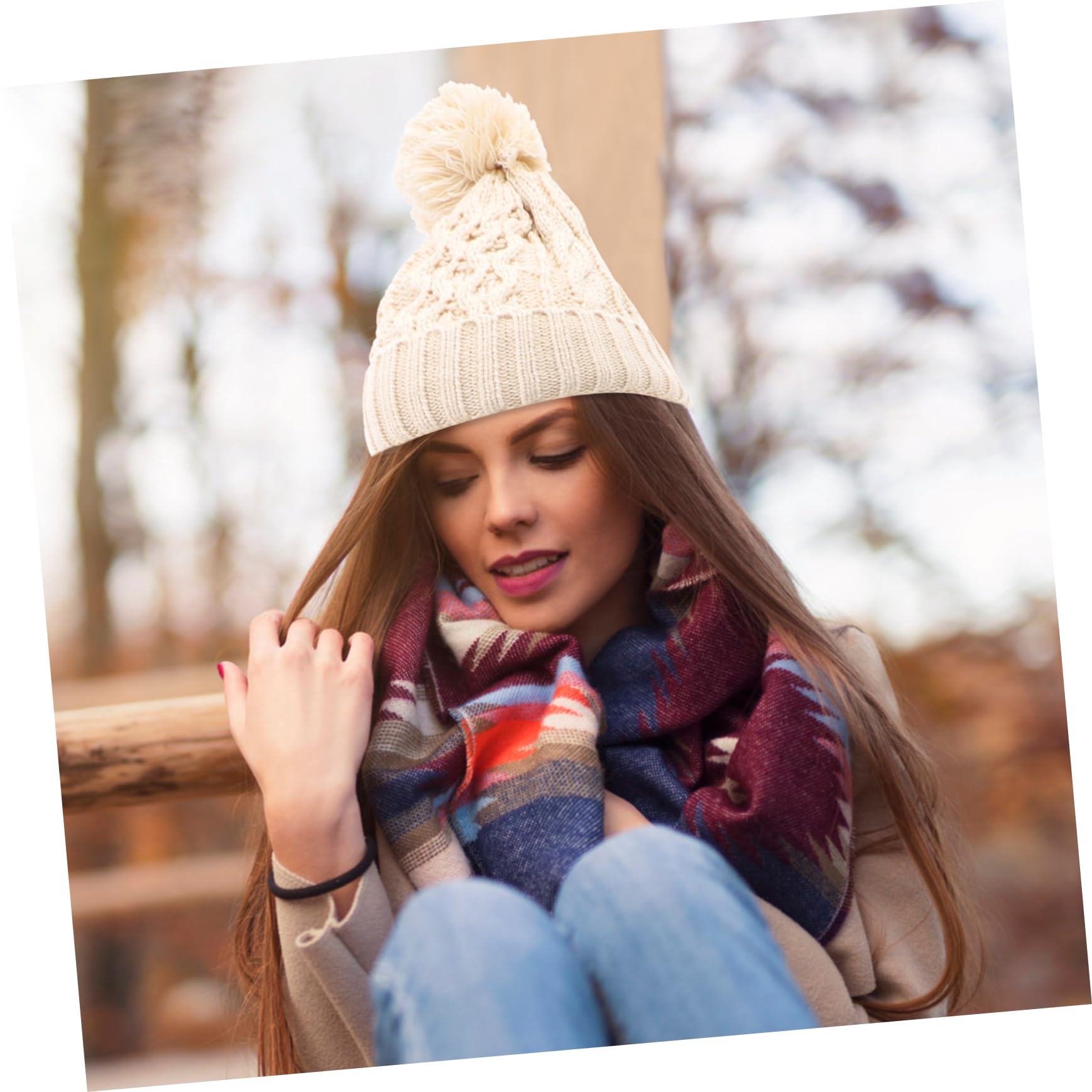 Holibanna gorro de lana otoño invierno guantes calientes de punto guantes de punto guantes para clima beanie trajes de esquí para mujeres accesorios de invierno hilo
