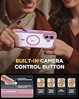 Vista 409 de Miracase Funda magnética para iPhone 14 de 6.1 pulgadas, protector de pantalla de vidrio templado integrado + protector de lente, compatible