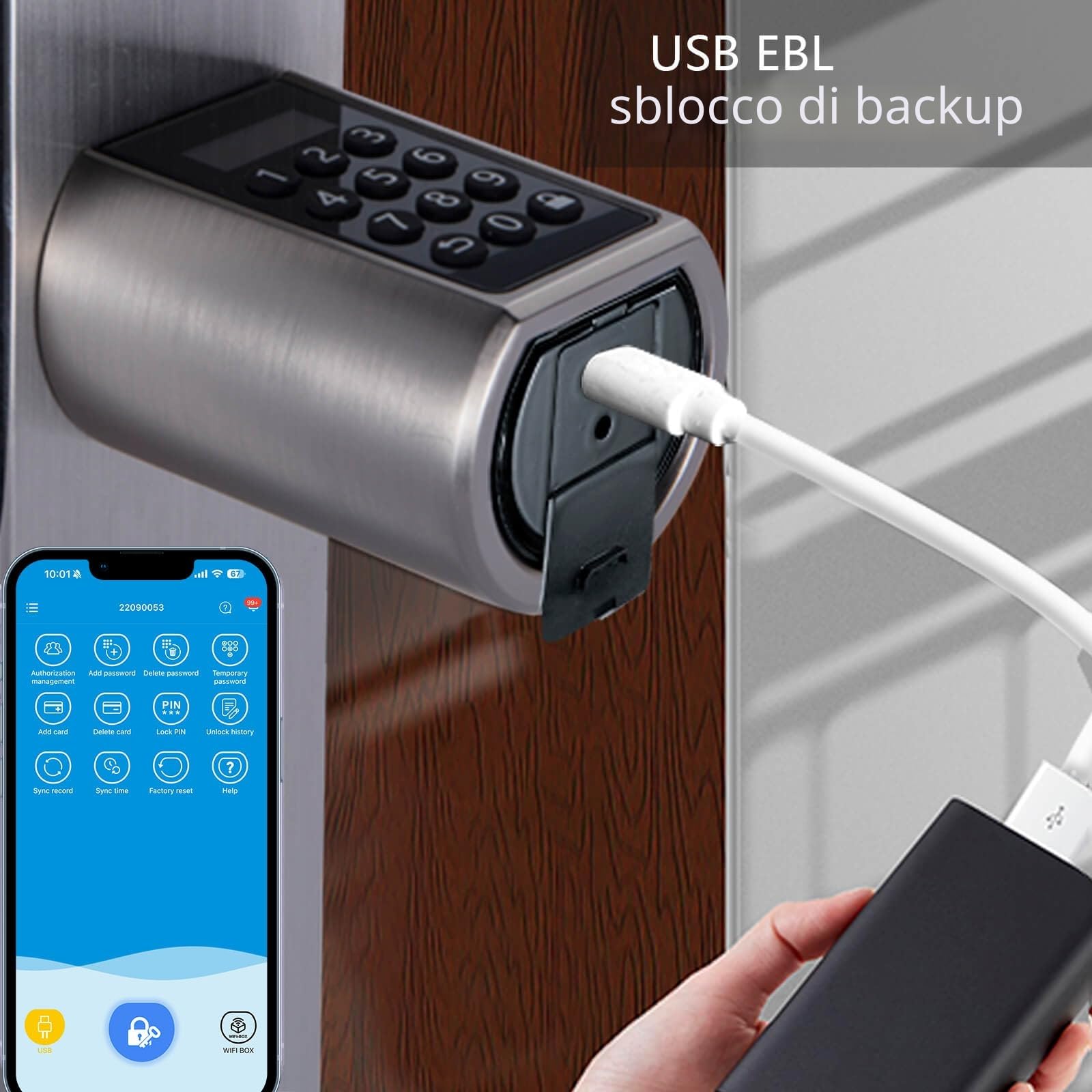 WE.LOCK Smart Door Lock Serratura Smart Doppio Motore Password e Bluetooth con Carta RFID, Facile da Installare
