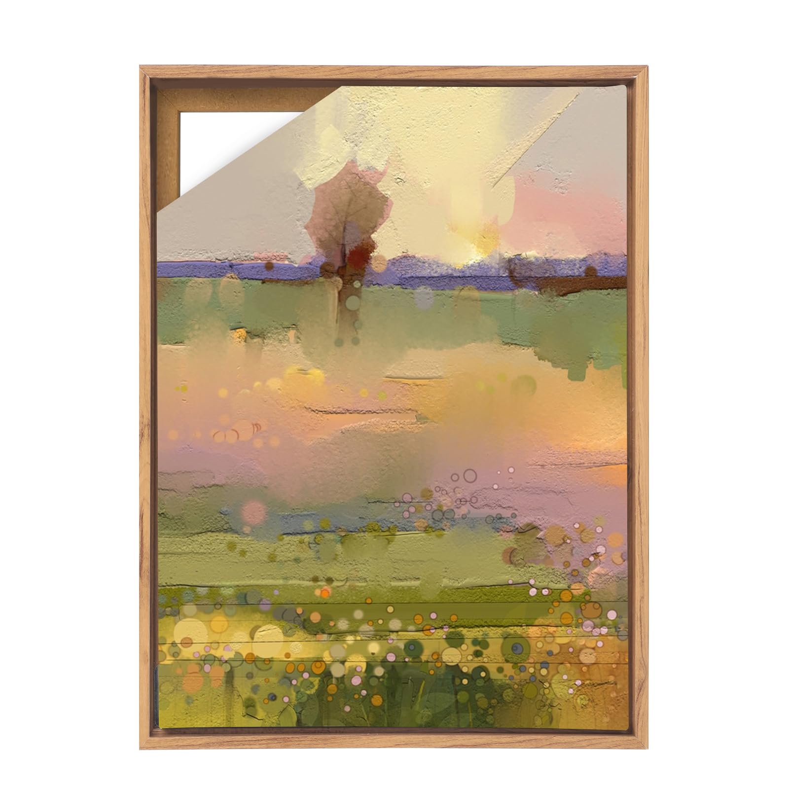 Floater Frame 40x60cm, Depth Effect MDF Picture Frame for Paints, Photo, Pre-drilled Holes DIY Canvas Frames Set for Gallery, Bedroom (Oak, 40x60cm)