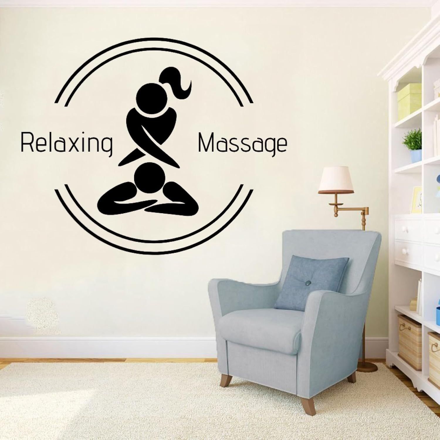 Girl Massage Silhouette Wall Decal spa Sticker spa Relaxing Massage Room Wall