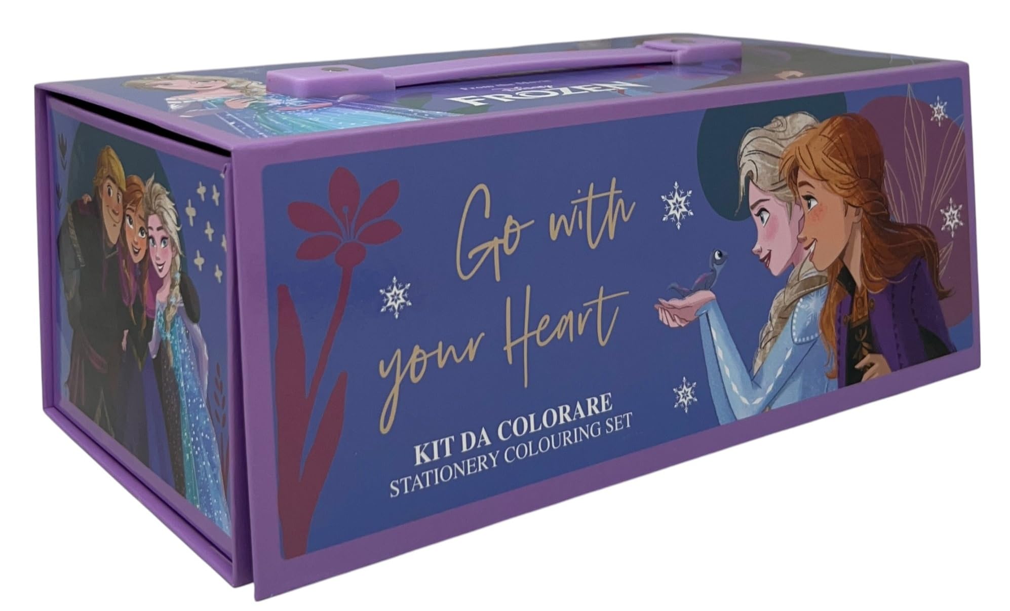 Valigetta con colori per bambini Frozen Disney set 52 pezzi di colori e cancelleria scatola con cassetti kit disegno e pittura