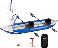 Vista 8 de Sea Eagle 420X Explorer - Kayak inflable - pesca, excursión, camping, exploración y riego blanco, auto-fianza, skeg extraíble, piso de punto de caída