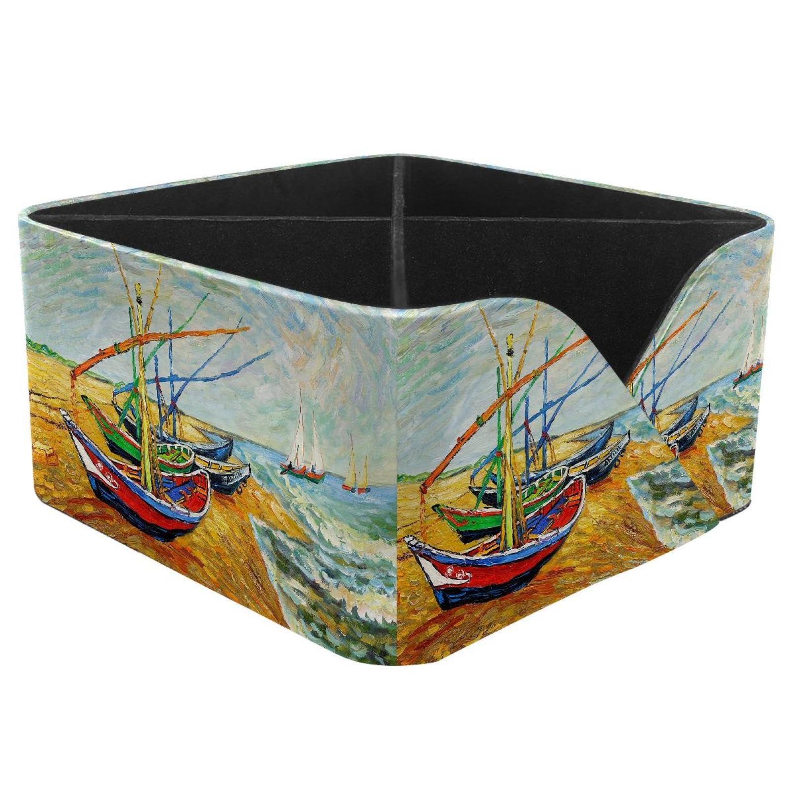 KengjuTesu Boat Desktop Organizer Pen Holder, Rectangular Pencil Cup for Office, Study and Makeup Stations