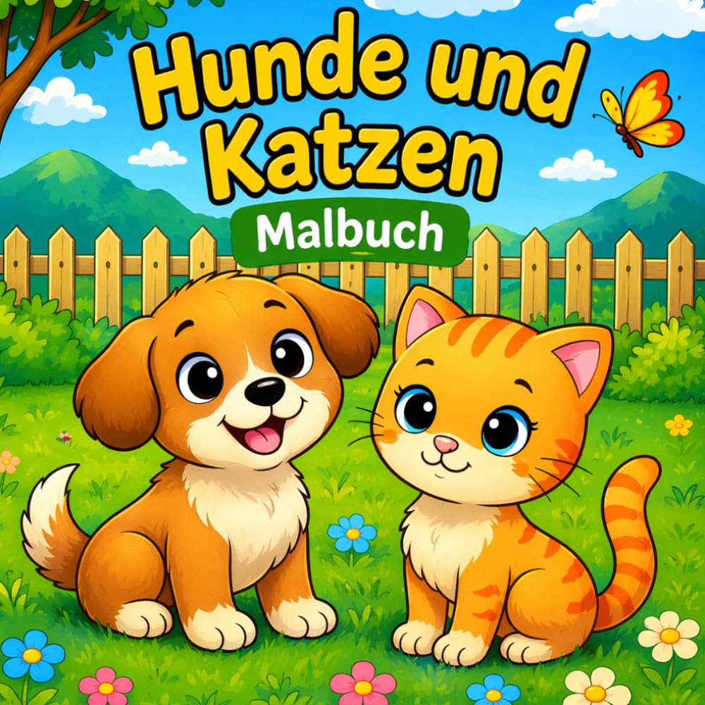 Hunde und Katzen Malbuch: Pfoten-Spaß! Das Hunde & Katzen Malbuch mit 30 niedlichen Motiven, die spielerisch die Kreativität fördern, die Konzentration stärken und für jede Menge Spaß sorgen!