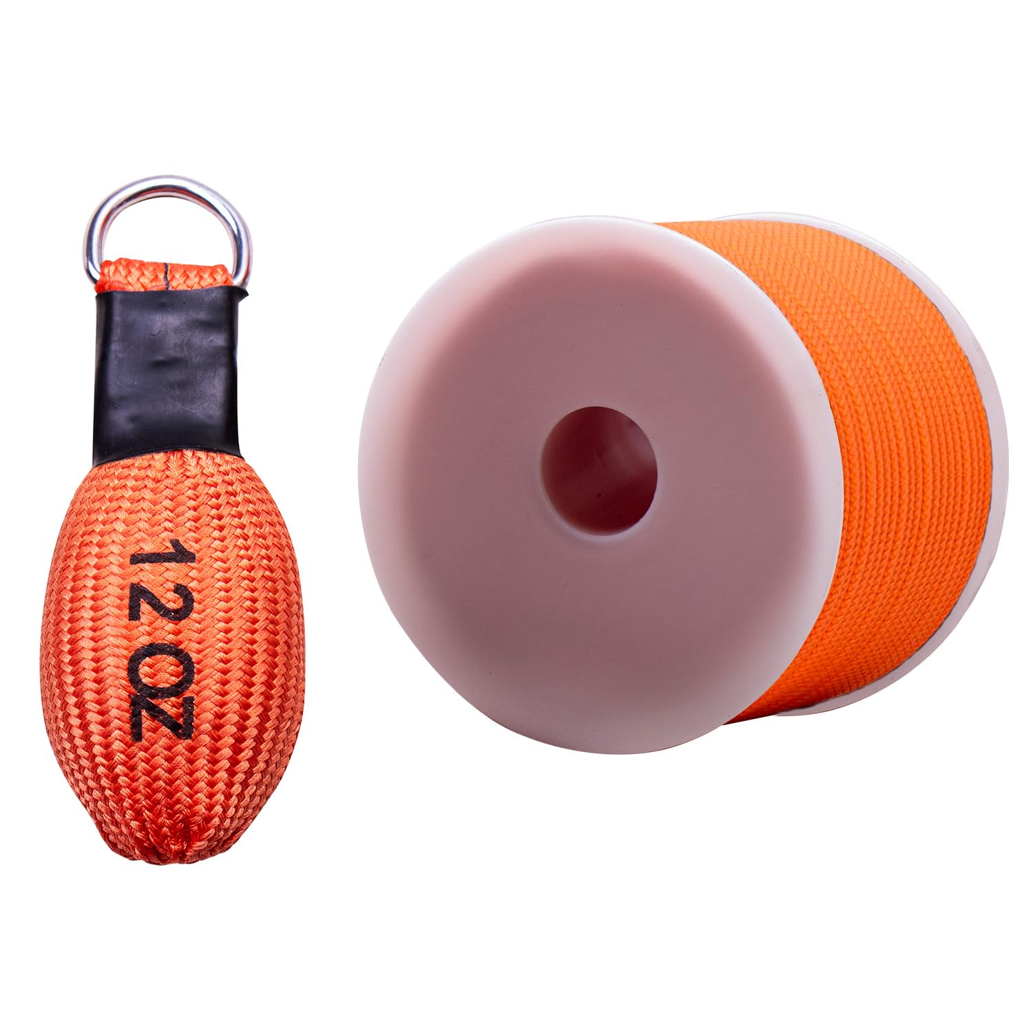 Throw Weight bag Safety Rope Kit, D-Ring Stainless Steel, Throwing Bag for Outdoor Sports Arborist Tree Rock Climbing Spelunking, Rugged Tree Climbing Gear 12OZ