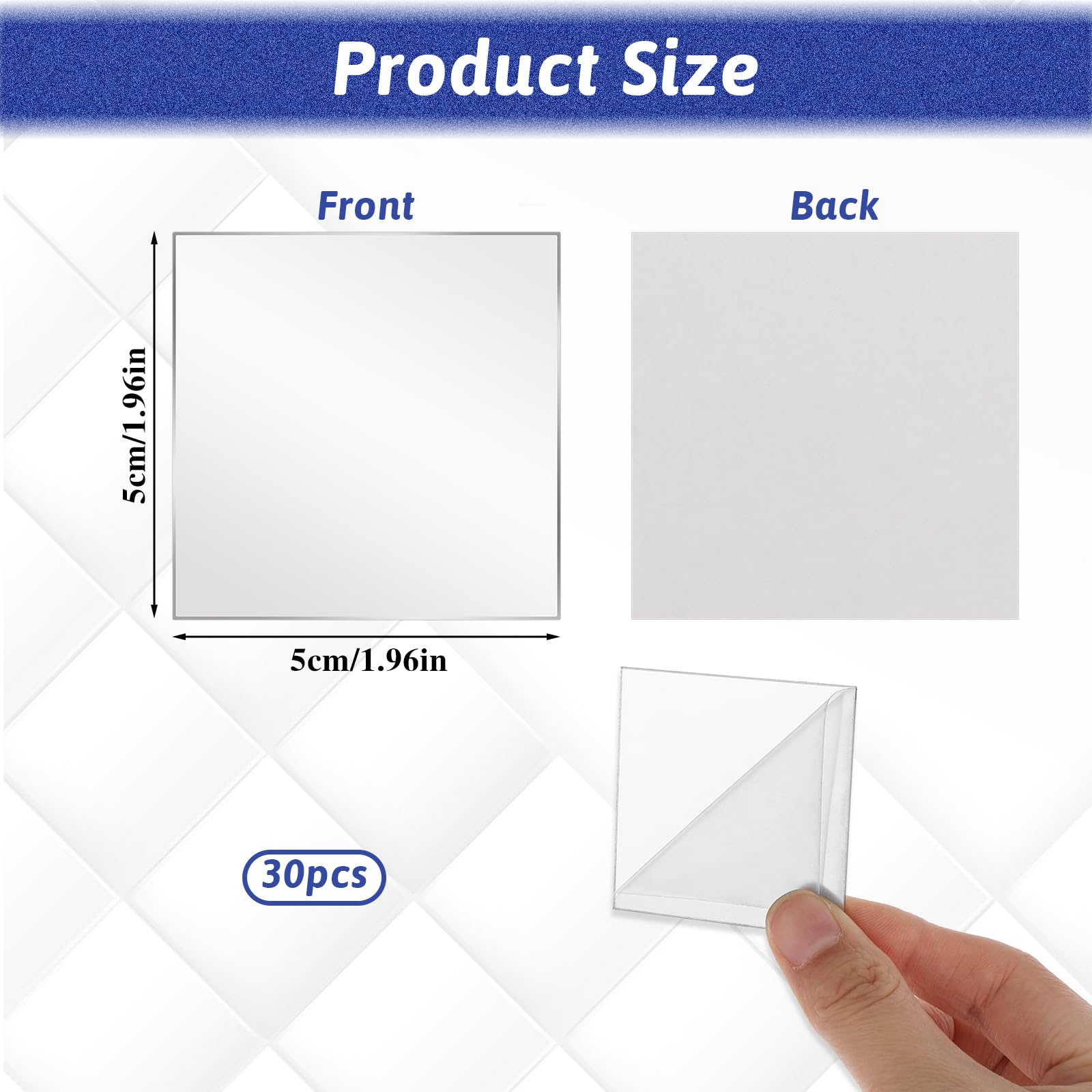 Lot De 30 Miroirs Acrylique 5x5cm JIYIN - Autocollants - DIY, Décoration, Artisanat