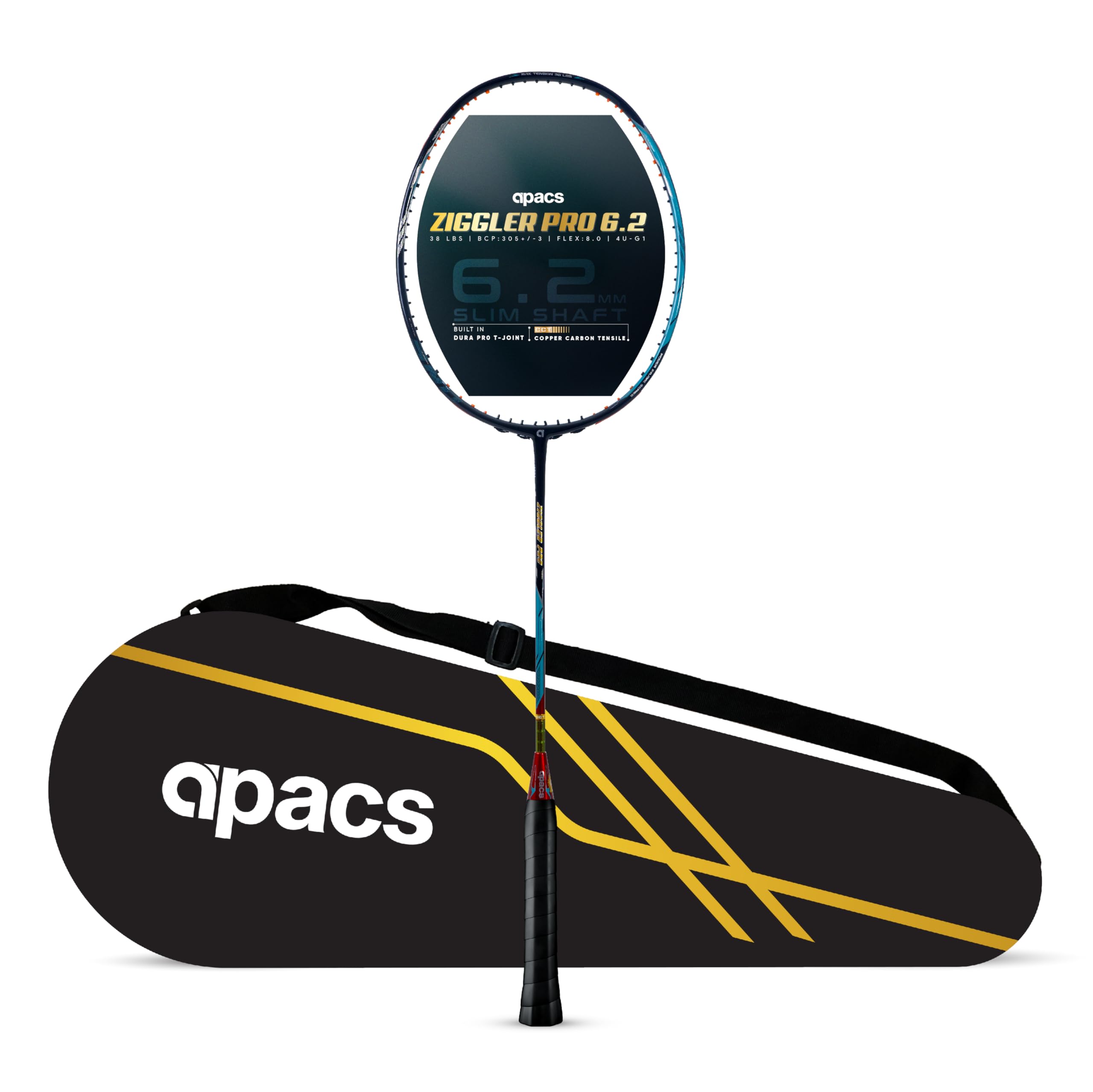 Apacs Ziggler Pro 6.2 (Unstrung) | 38 lbs Max Tension | 4U Head