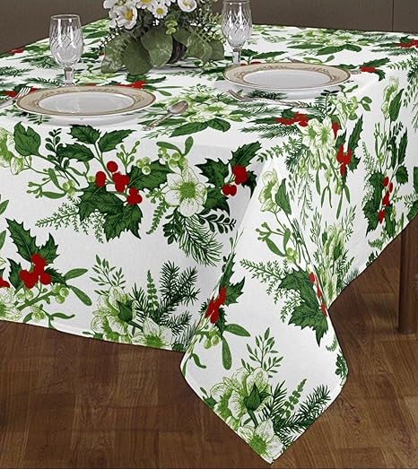 Christmas Tablecloth Cotton Table Cover 4 Seater, 6 Seater, 8 Seater by Manali fabs