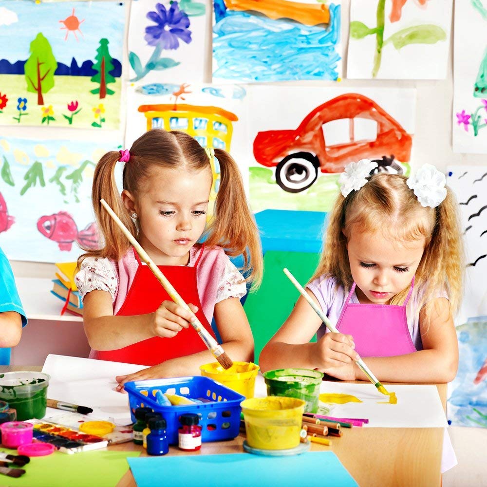12 Tabliers Enfants Imperméables - 2-8 Ans - Peinture, Cuisine - Couleurs Assorties