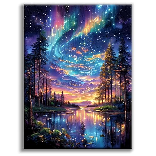 Offito Starry Sky Diamond Art Kits for Adults, 5D Aurora