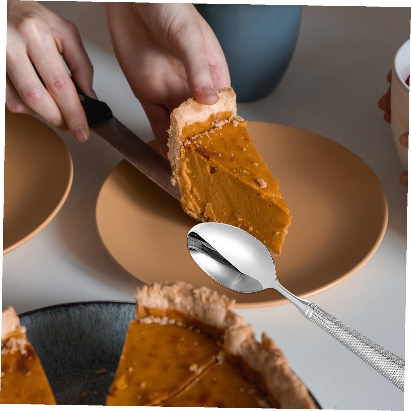 ARTIBETTER 4 pezzi Cucchiai da Zuppa in Acciaio 304 con Design Inciso a Forma di Grano Cucchiai Pratici per Casa Ristorante e Caffetteria Utensili Lisci e Resistenti per Minestra Dessert e