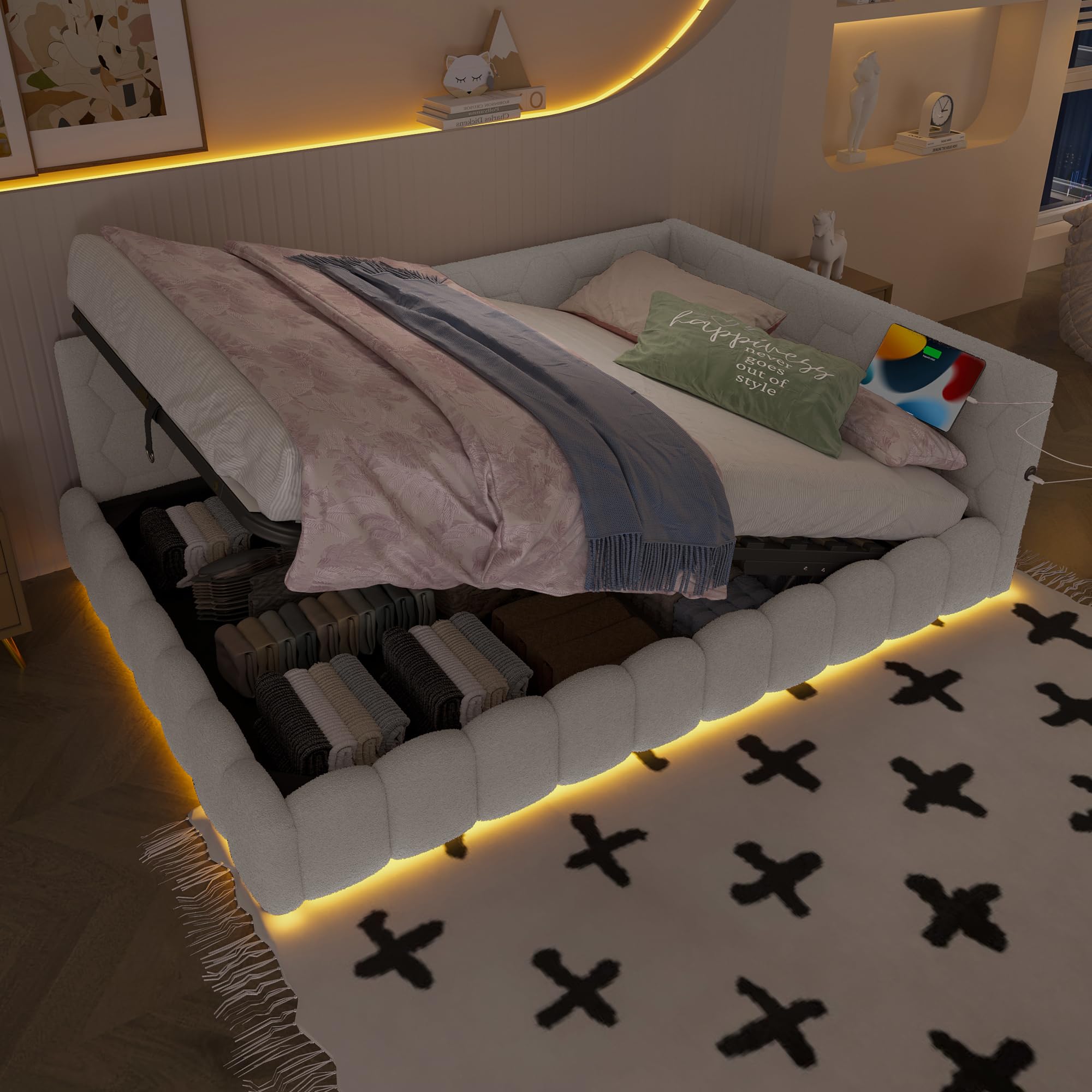 Lcoho Dagbed, dagbed, slaapbank, bed met lattenbodem (zonder matras