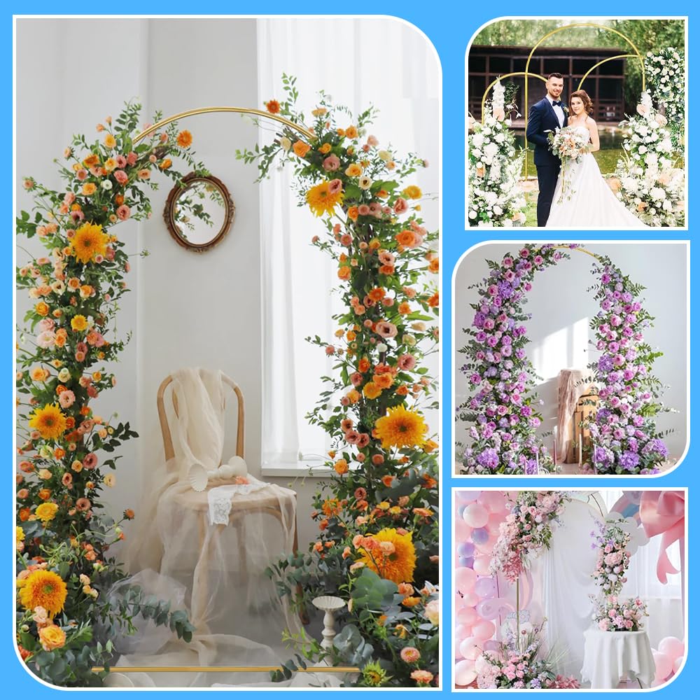 Supporto ad ArcoPalloncini Struttura 2M/6,6 Pollici Supportoad Arco Matrimonio, Supporto ad ArcoGiardino,Allestimento Compleanno(Giallo, 4 Piedi,5 Piedi,6 Piedi)