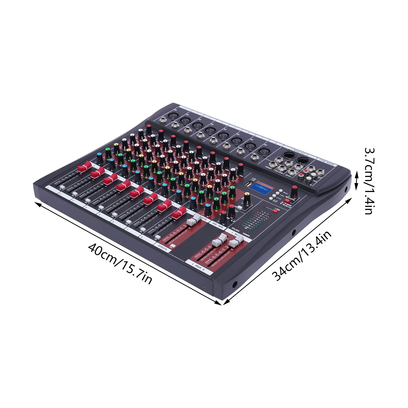 Audio Mischpult 8 Kanal Mixer mit Verstärker – Bluetooth & USB – Ideal für Heim-KTV, Konferenzen, Bars & Live-Auftritte – Professionelle Tonqualität für Studioräume und Bühnen
