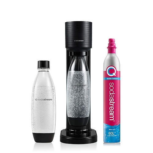 Máquina de Água com Gás Gaia Preta SodaStream com Cilindro