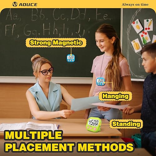 Miniatura 3 de Temporizadores de aula para profesores y niños, temporizador digital magnético grande, suministros para profesores, paquete de 12, azul y verde