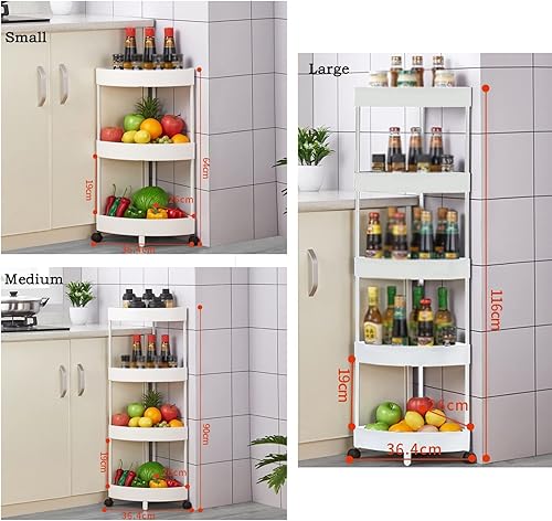 Miniatura 2 de Estante de almacenamiento para estantes esquineros, estantes triangulares de cocina, estante de varios niveles con ruedas, soporte para pisoen forma