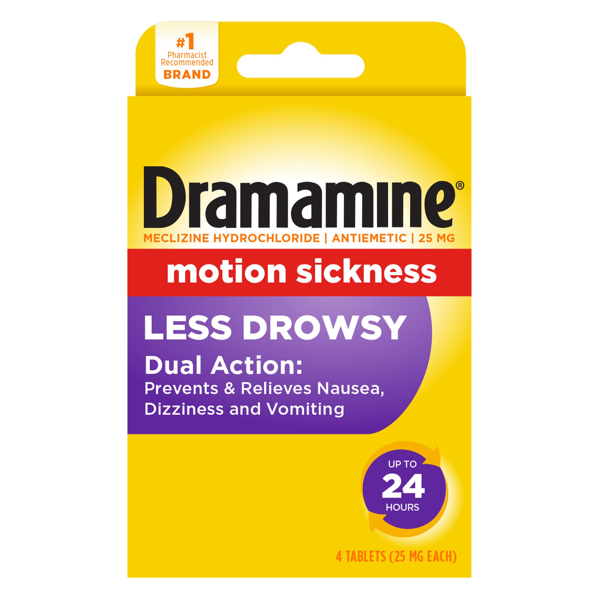 Dramamine Less Drowsy Motion Sickness Tablets, 24-Hour Relief, 8 Count — Amazon image 10