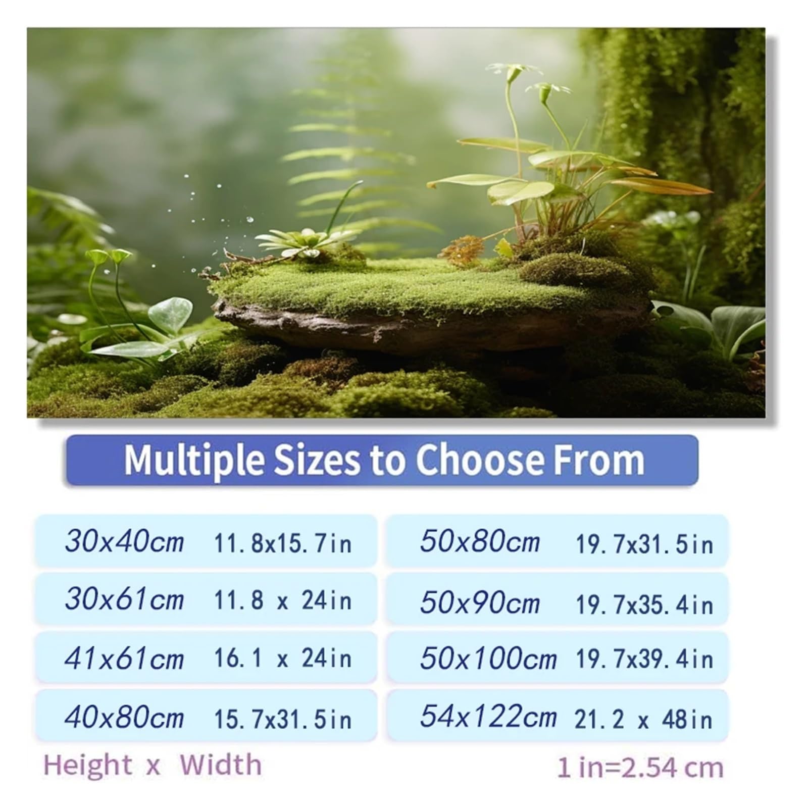 Hintergrund für Aquarien Wald Aufkleber Aquarium Hintergrund PVC Klebstoff Fisch Tank 3D(Green2,40x80cm)