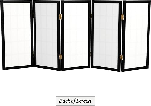 Miniatura 7 de Biombo portátil simple de 2 pies Biombo diseño Shoji clásico diseño japonés 4 anchuras 6 colores Madera Negro