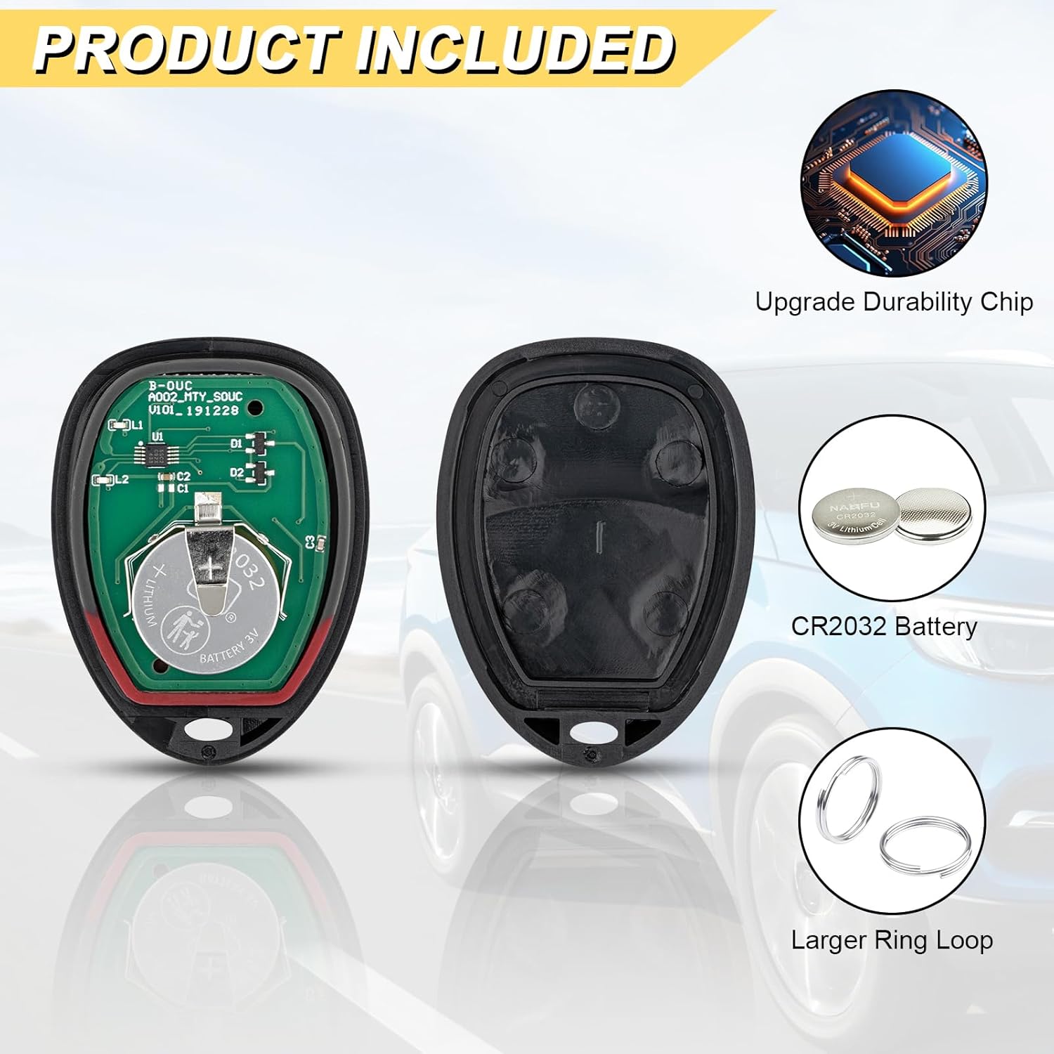 Vurkcy Key Fob Replacement for 2007-2024 Chevrolet Express Van & GMC Savana Car Keyless Entry Remote Control, OUC60270 OUC60221, 4 Btn, 2Pcs