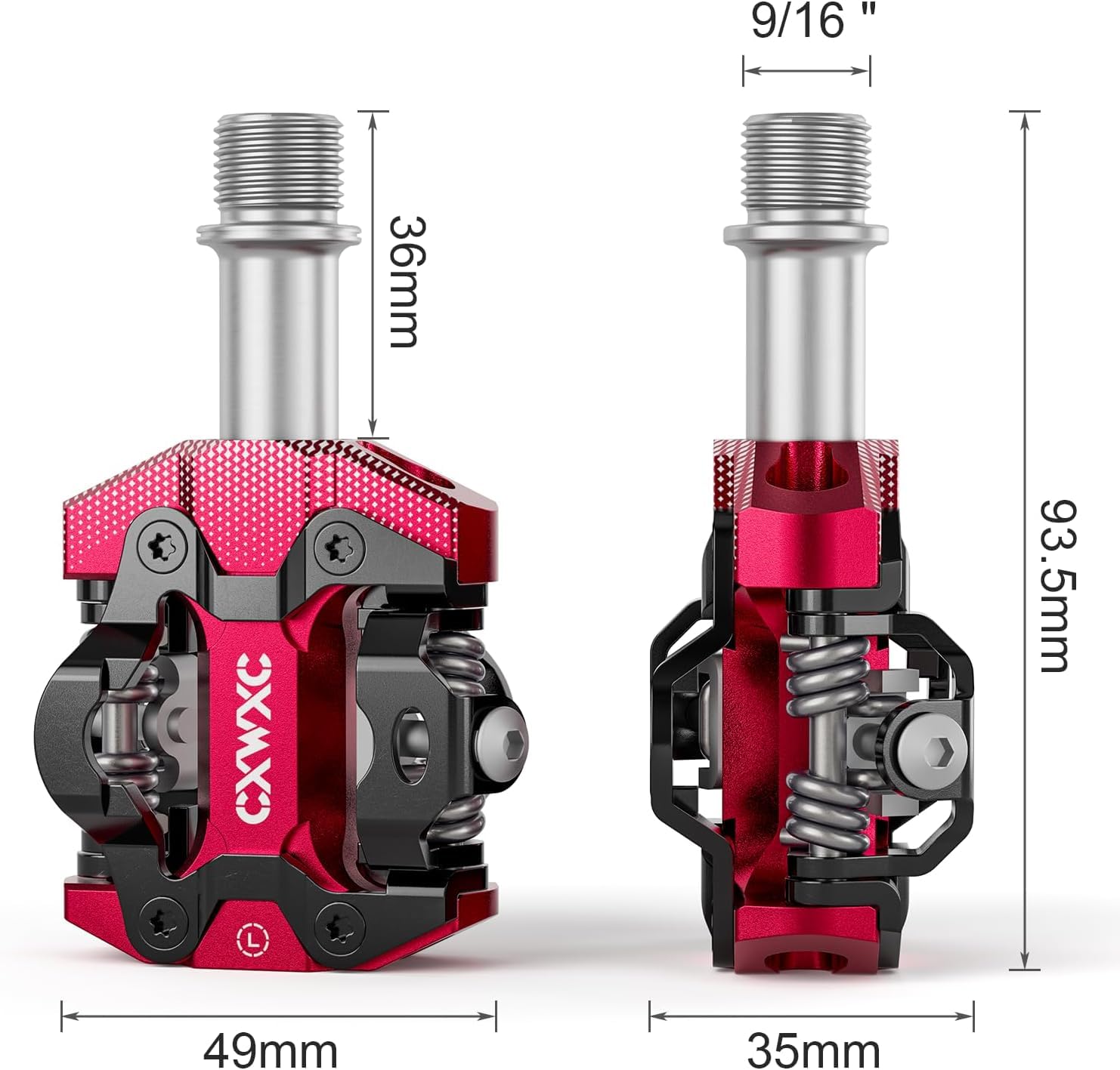 CXWXC Pedali per bicicletta Clic, pedali per mountain bike, pedali double face, piattaforma larga, antiscivolo, con 3 cuscinetti in alluminio, leggeri per mountain bike, trekking