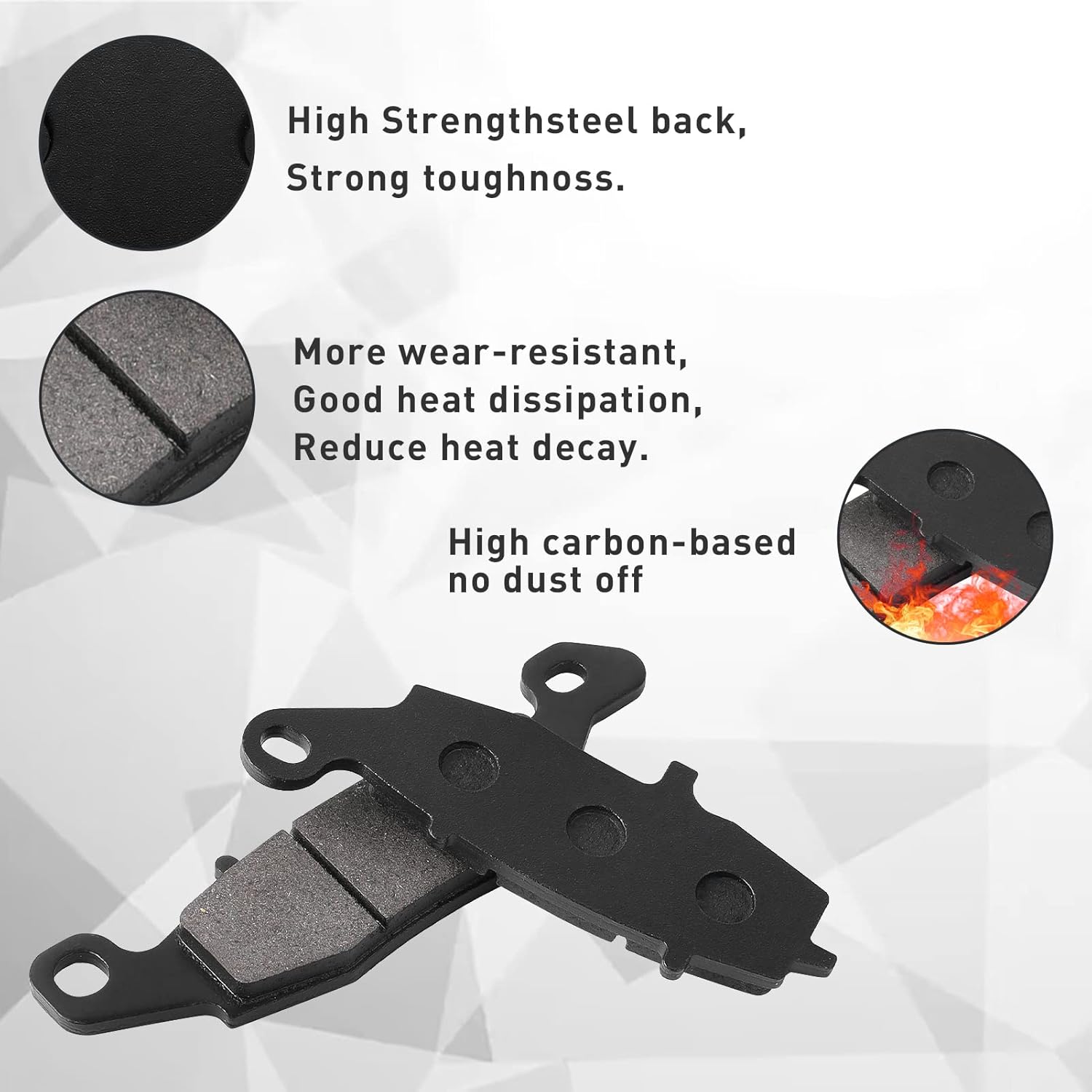 Front and Rear Brake Pads for VN900 Vulcan Classic/Classic LT 2006-2014, VN900 Vulcan Custom 2007-2014, VN1500 1999-2004, VN1600 Vulcan Classic 2001-2008, VN1700 Vulcan 2009-2014