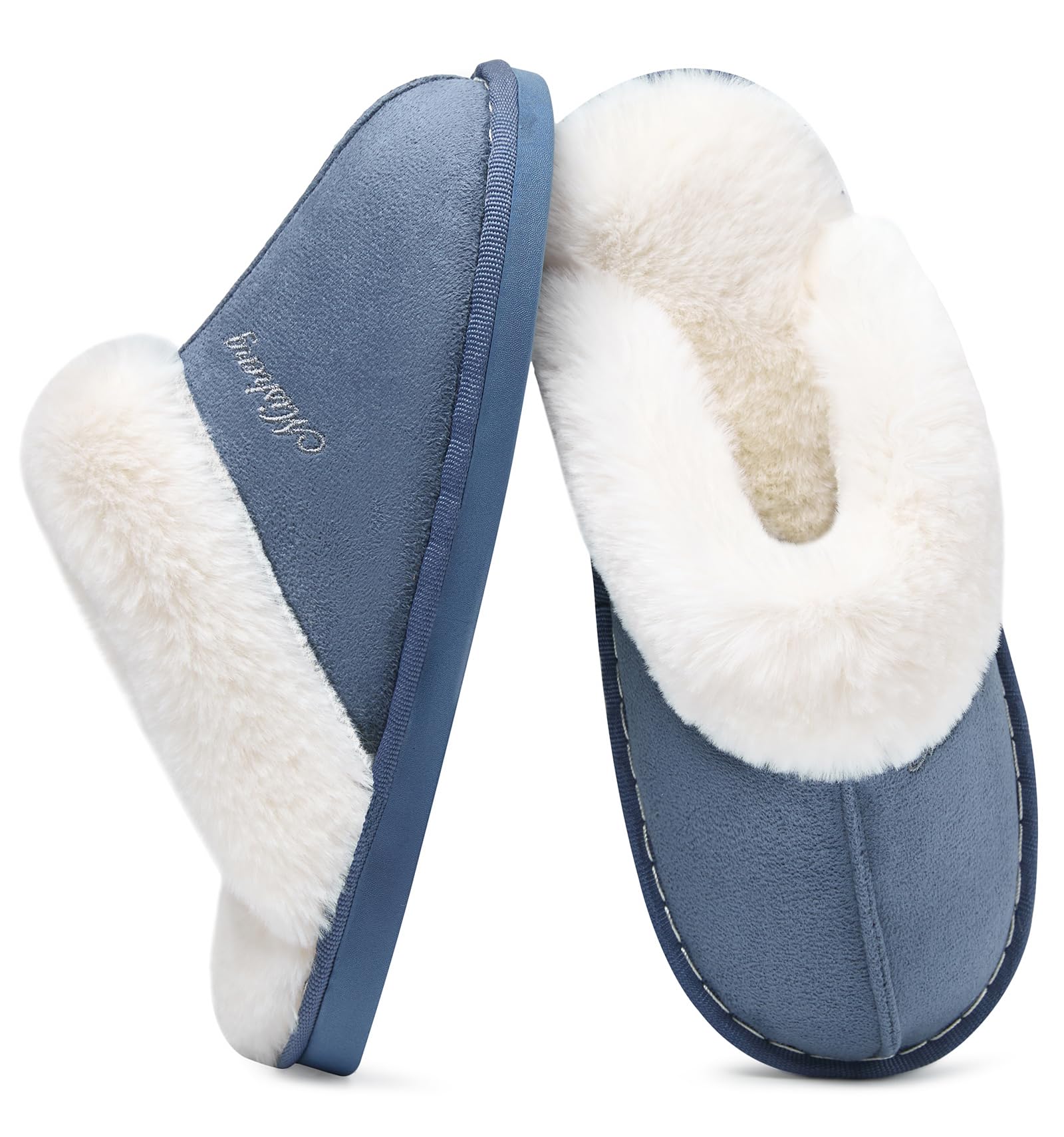Coswind Pantofole Donna Uomo Invernali Peluche Ciabatte da Casa with Memory Foam Pelose Calde Comode Fluffy Antiscivolo Autunno Interno Esterno