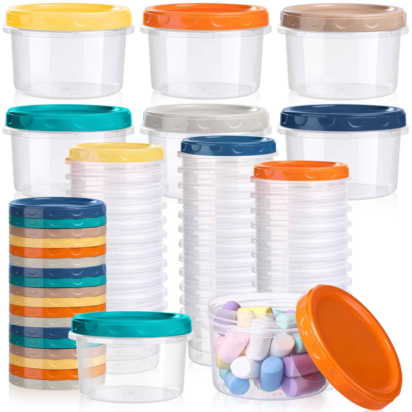 Tioncy 36 Pack Texture Freezer Storage Containers with Lids Reusable ...