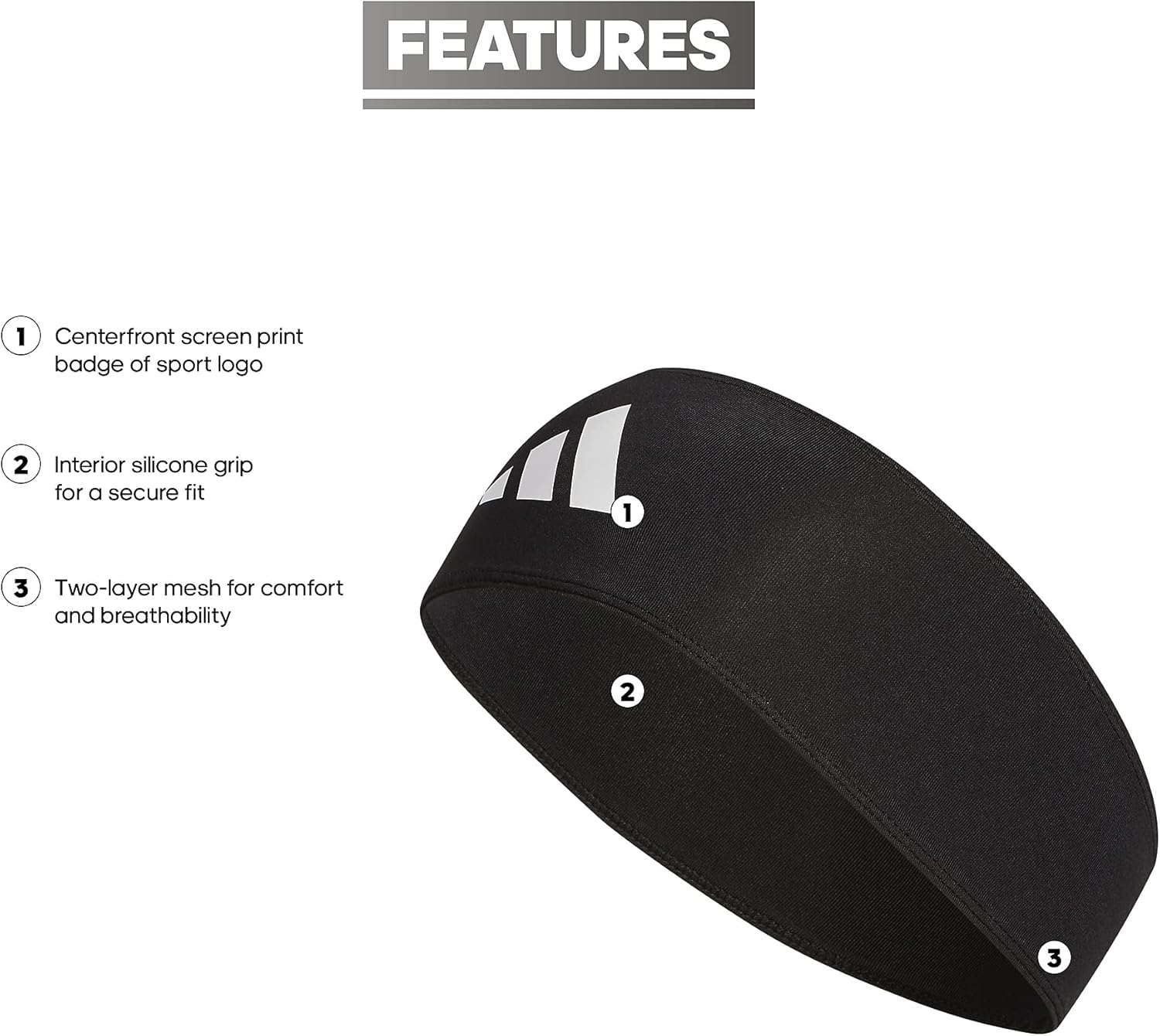 adidas Unisex Alphaskin Headband – Performance Workout Ear & Sweat Band - Image 2