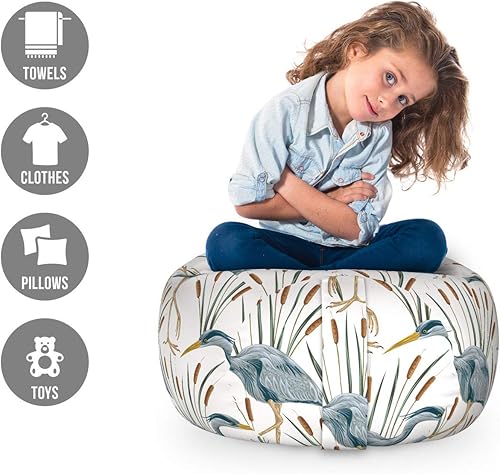 Miniatura 116 de Lunarable Silla de almacenamiento para adolescentes, coloridos patines de estilo retro, para actividades juveniles, para niñas y niños, divertido