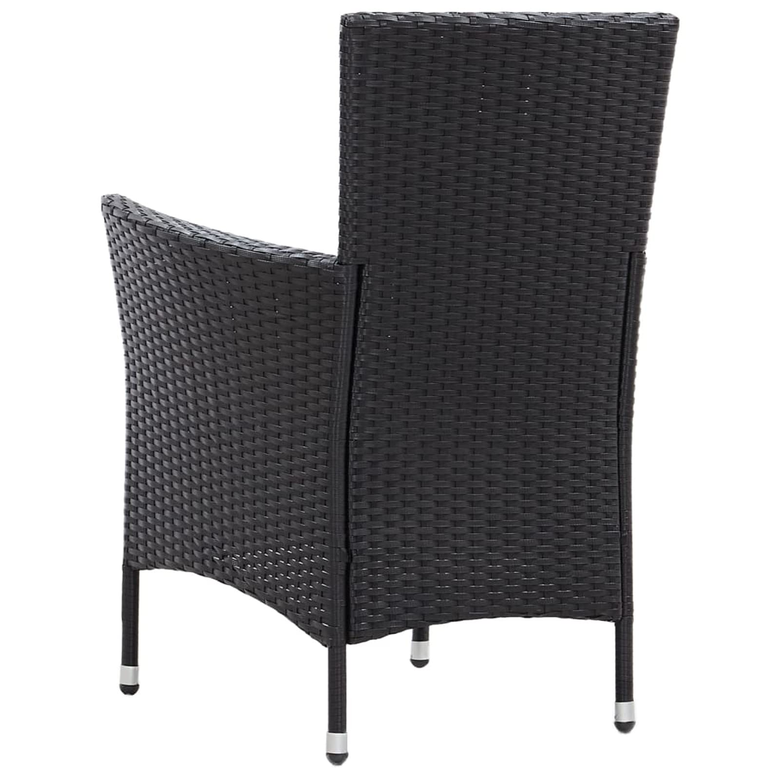 Homgoday Set de Comedor de jardín 5 pzas y Cojines ratán sintético Negro Conjunto de Comedor de Exterior Conjunto de Muebles de Jardín terraza Exterior Sillas y Mesa con Cojines incluidos