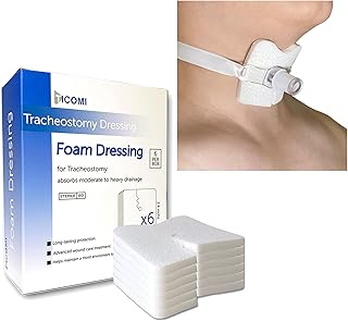 Tracheostomy Dressing Pad ,Thicken Sponges, Trach Stoma Care , Sterile (Pack of 6)