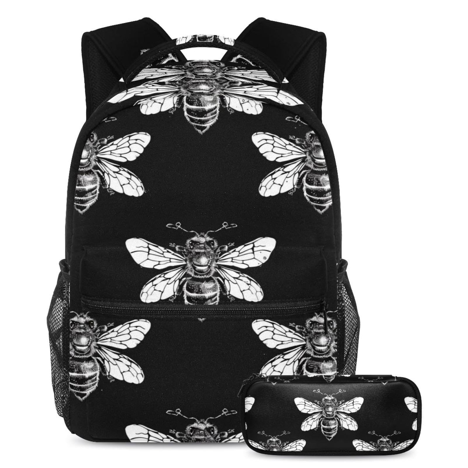 Cartable Classic Art Dark Bee avec sac à dos et trousse grand format - 7