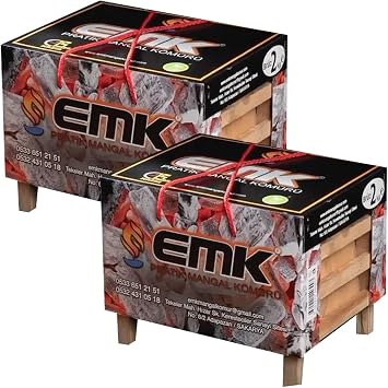 EMK Practical Charcoal, 2 kg x 2 Pieces, for BBQ and Barbecue