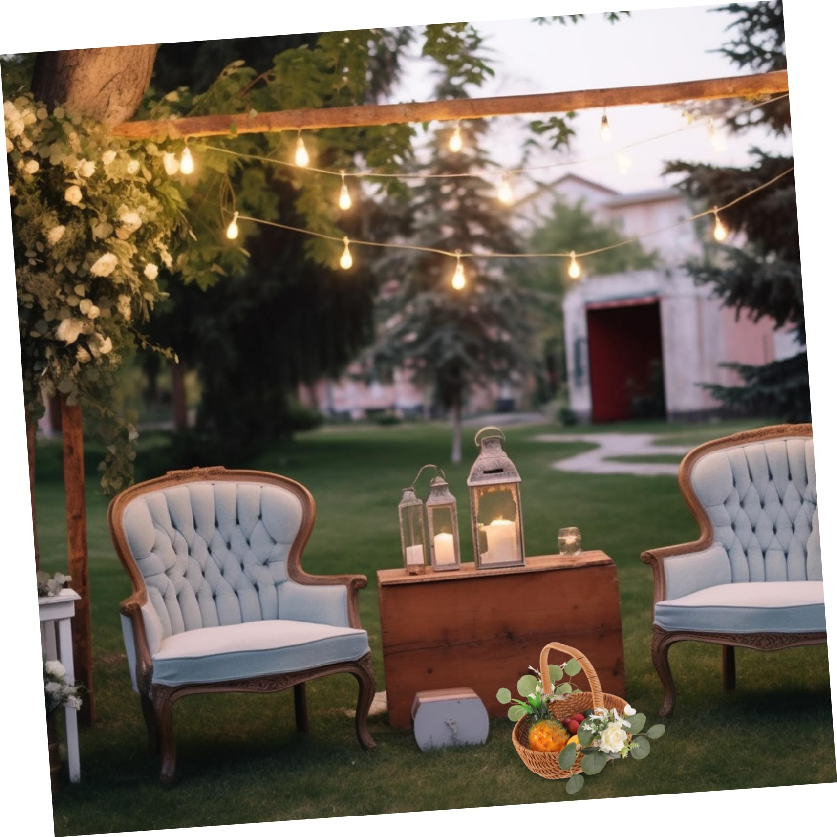 PRETYZOOM Cesta De Imitación para Almacenamiento De para Picnic y Decoración De Bodas Diseño Rústico y Práctico